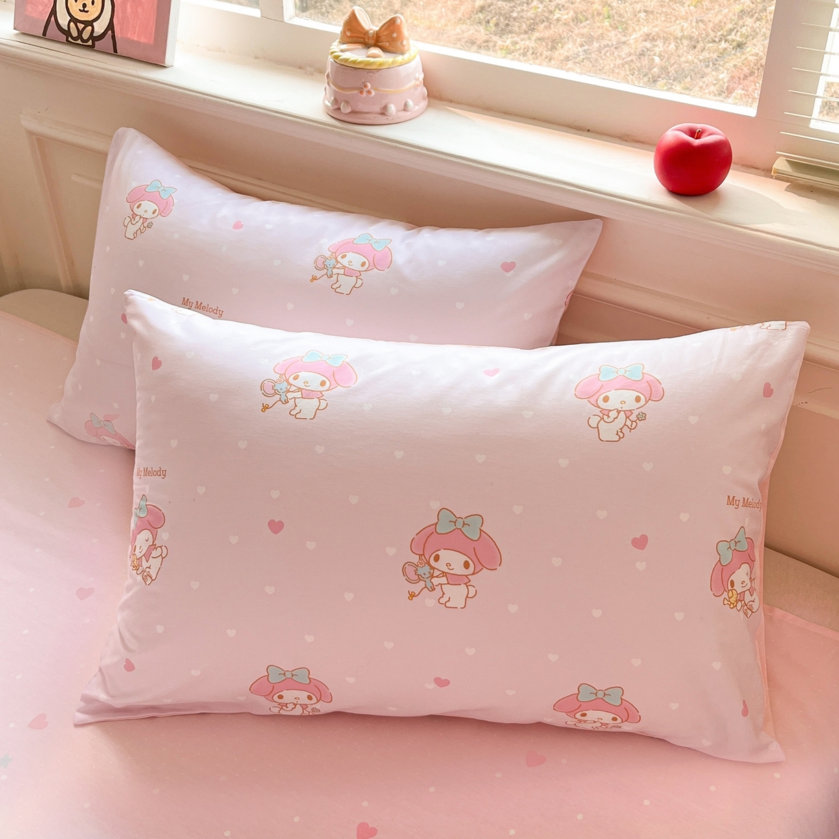 91家纺网 家纺一手货源 找家纺 博雅 2026新款三丽鸥全棉纯棉小版印花四件套 桃粉美乐蒂