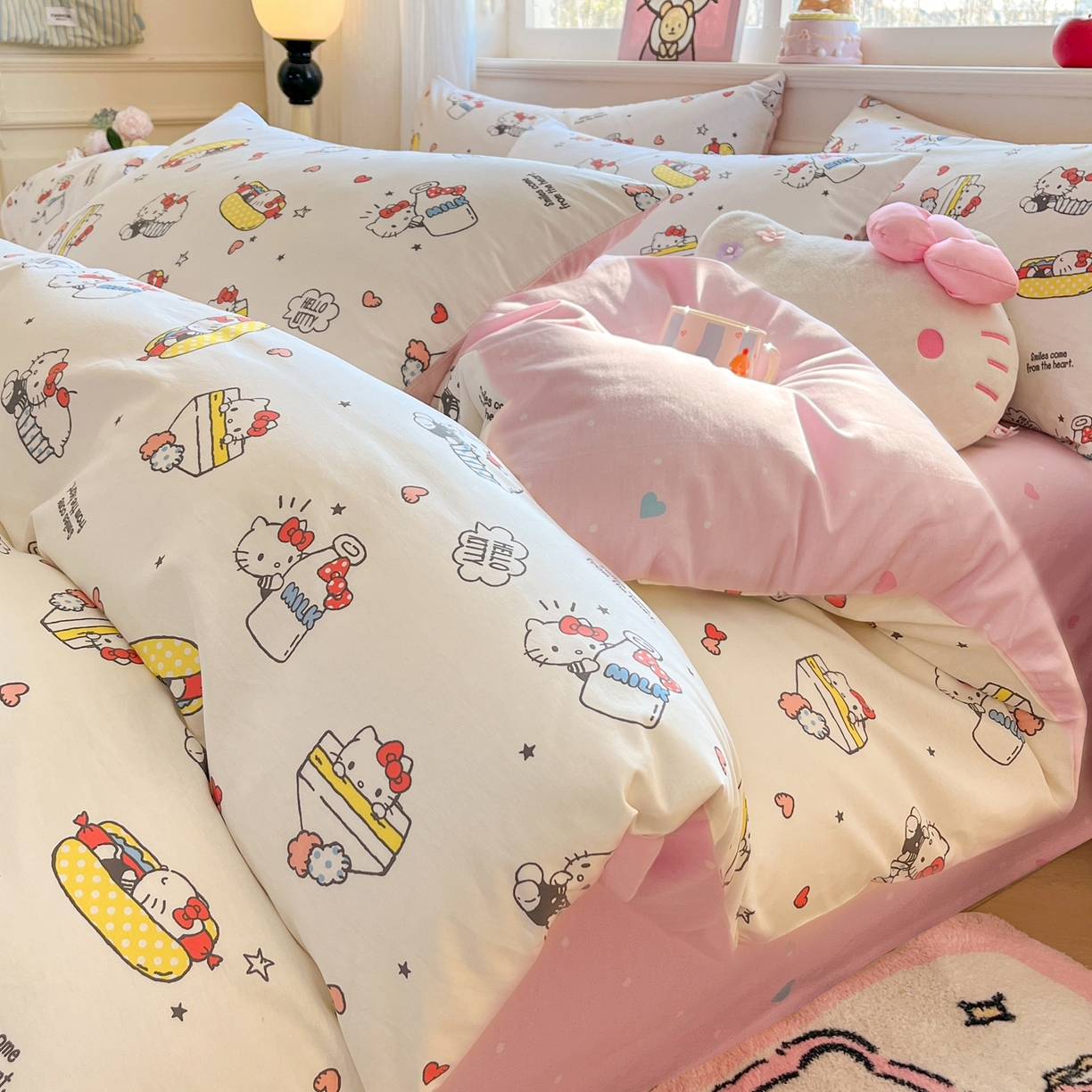 博雅 2026新款三丽鸥全棉纯棉小版印花四件套 甜品kt