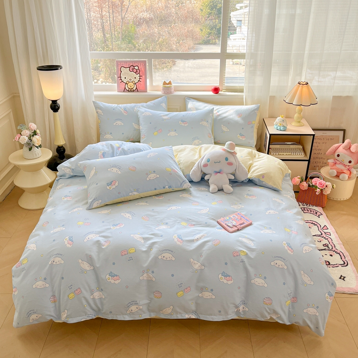 91家纺网 家纺一手货源 找家纺 博雅 2026新款三丽鸥全棉纯棉小版印花四件套 甜心玉桂狗