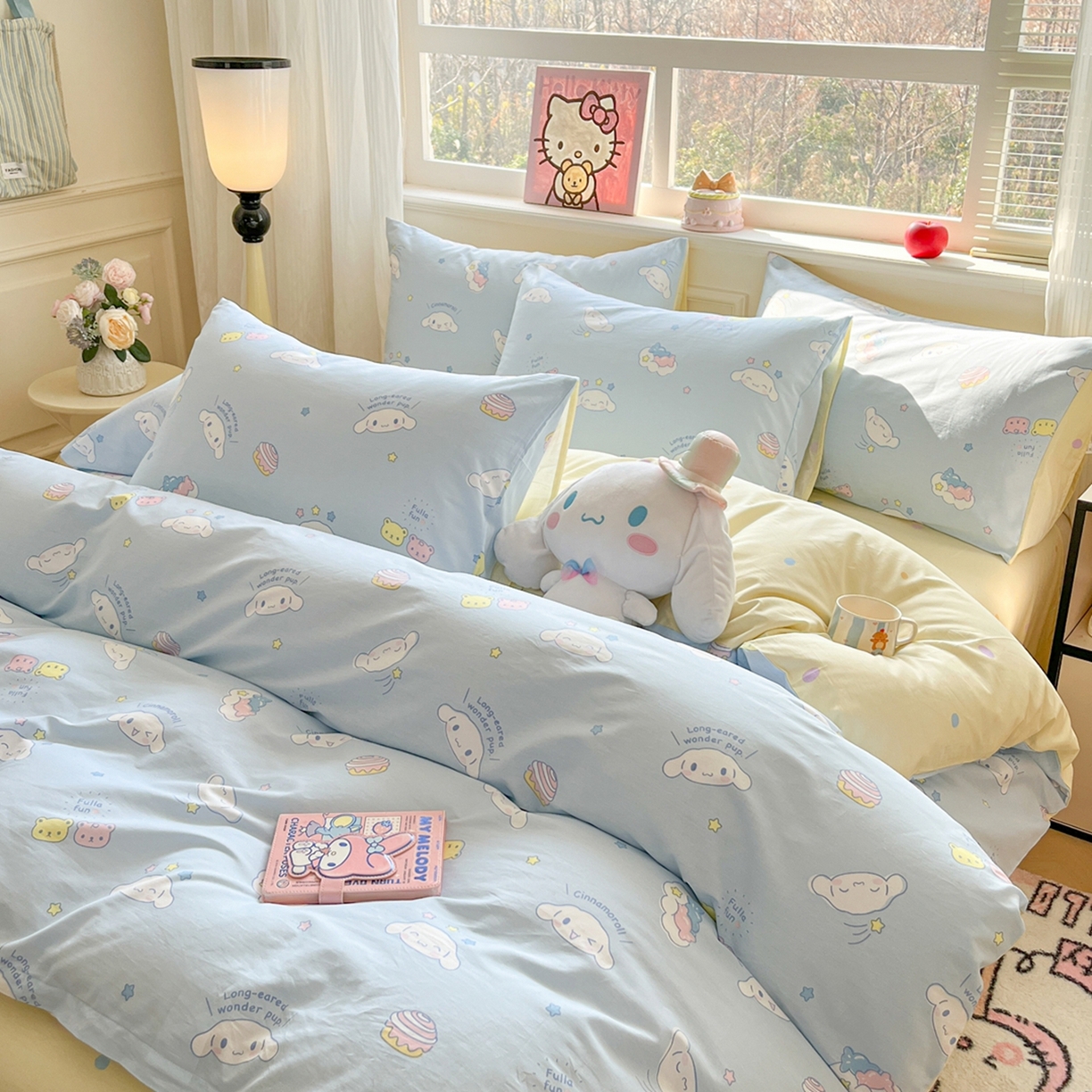 91家纺网 家纺一手货源 找家纺 博雅 2026新款三丽鸥全棉纯棉小版印花四件套 甜心玉桂狗