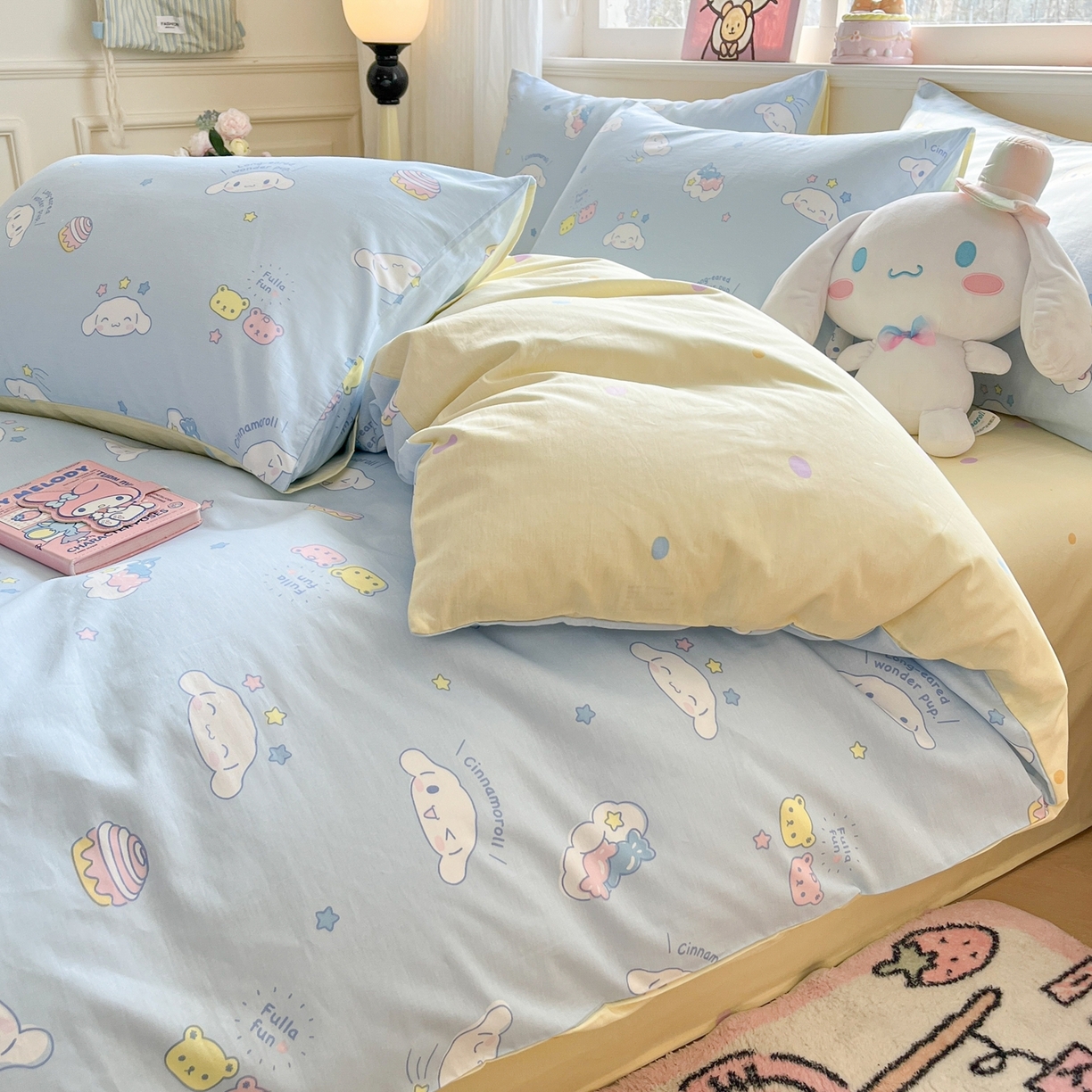 91家纺网 家纺一手货源 找家纺 博雅 2026新款三丽鸥全棉纯棉小版印花四件套 甜心玉桂狗