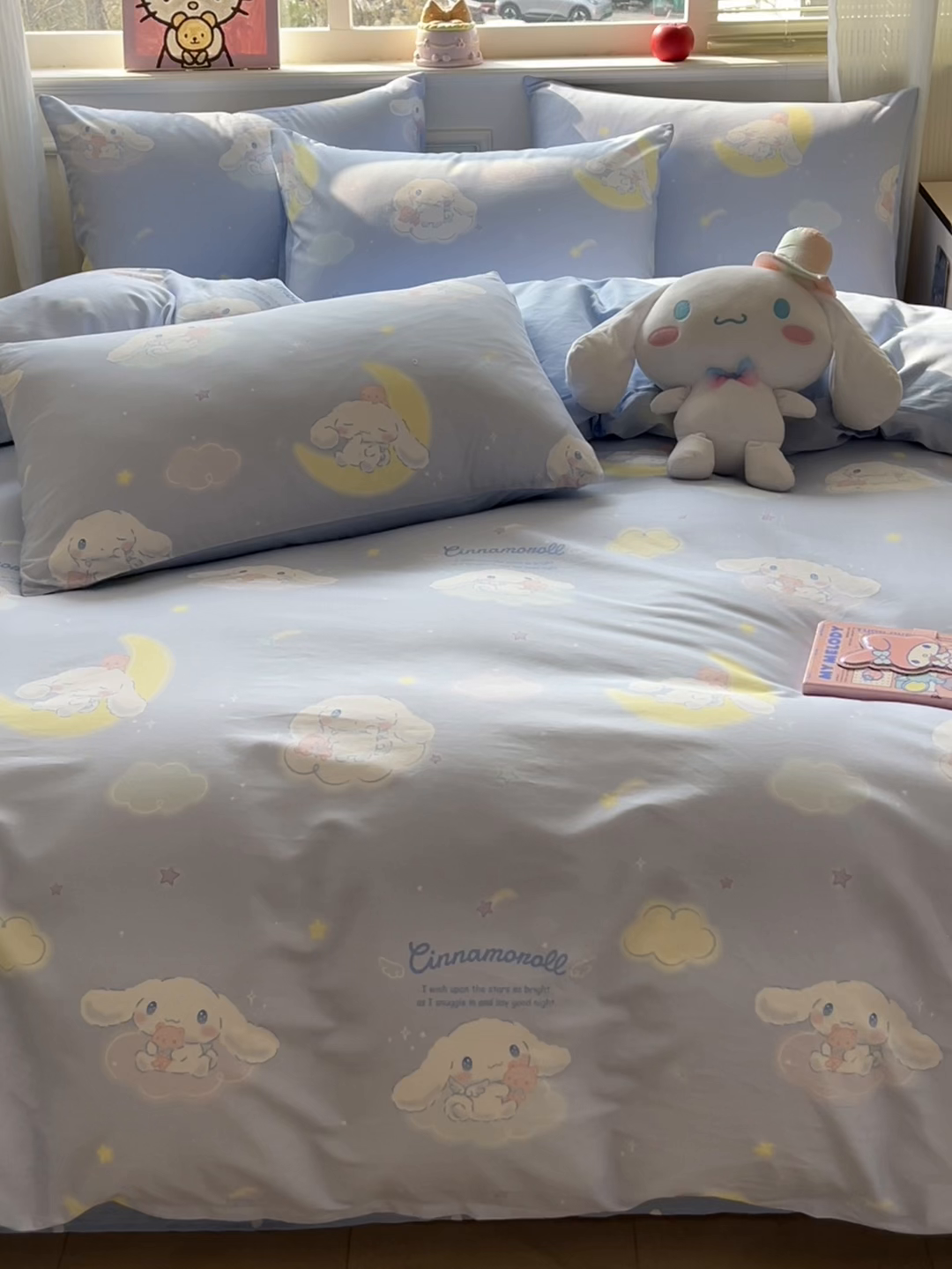 91家纺网 家纺一手货源 找家纺 博雅 2026新款三丽鸥全棉纯棉小版印花四件套 晚安玉桂狗