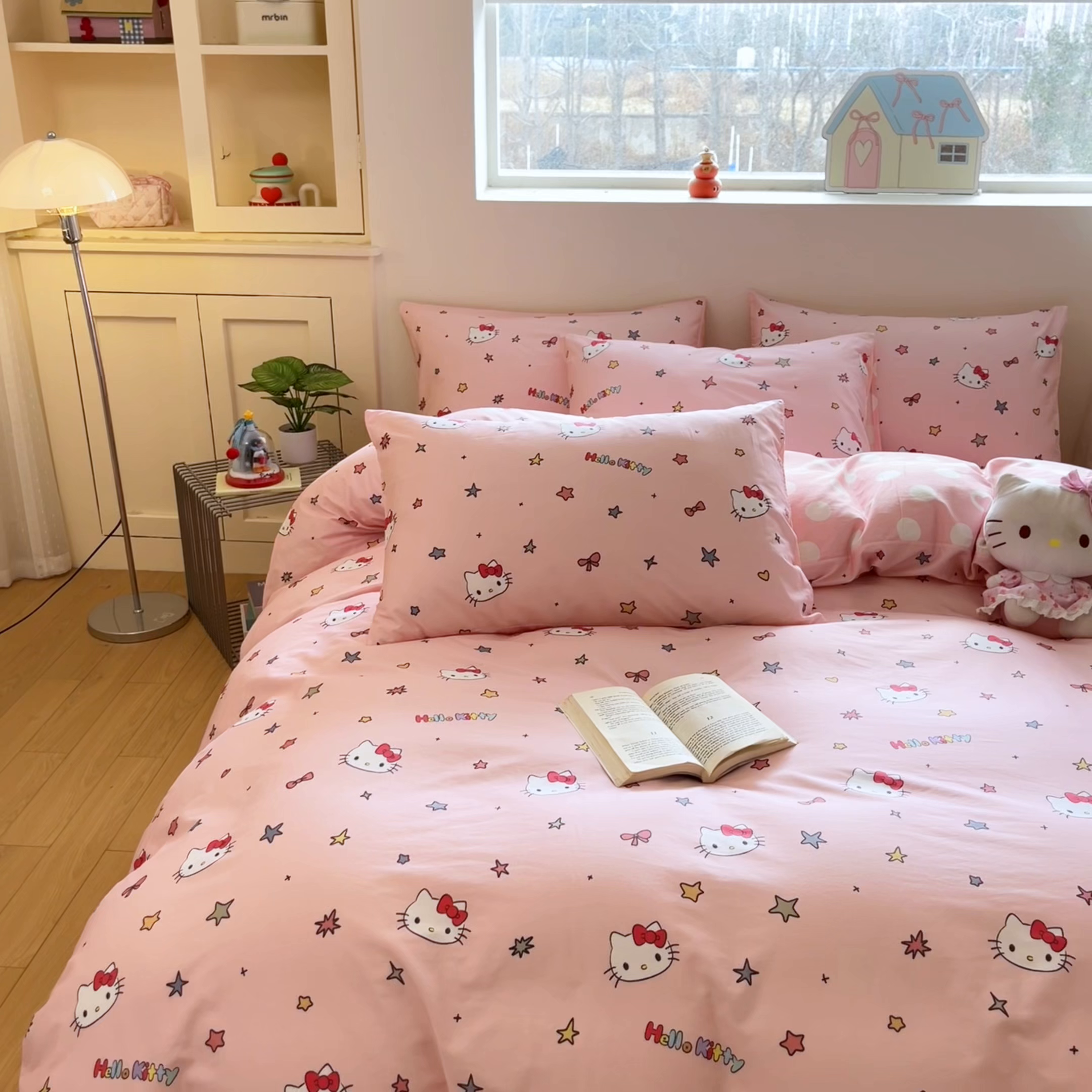 91家纺网 家纺一手货源 找家纺 博雅 2026新款三丽鸥全棉纯棉小版印花四件套 小版-彩色星星KT