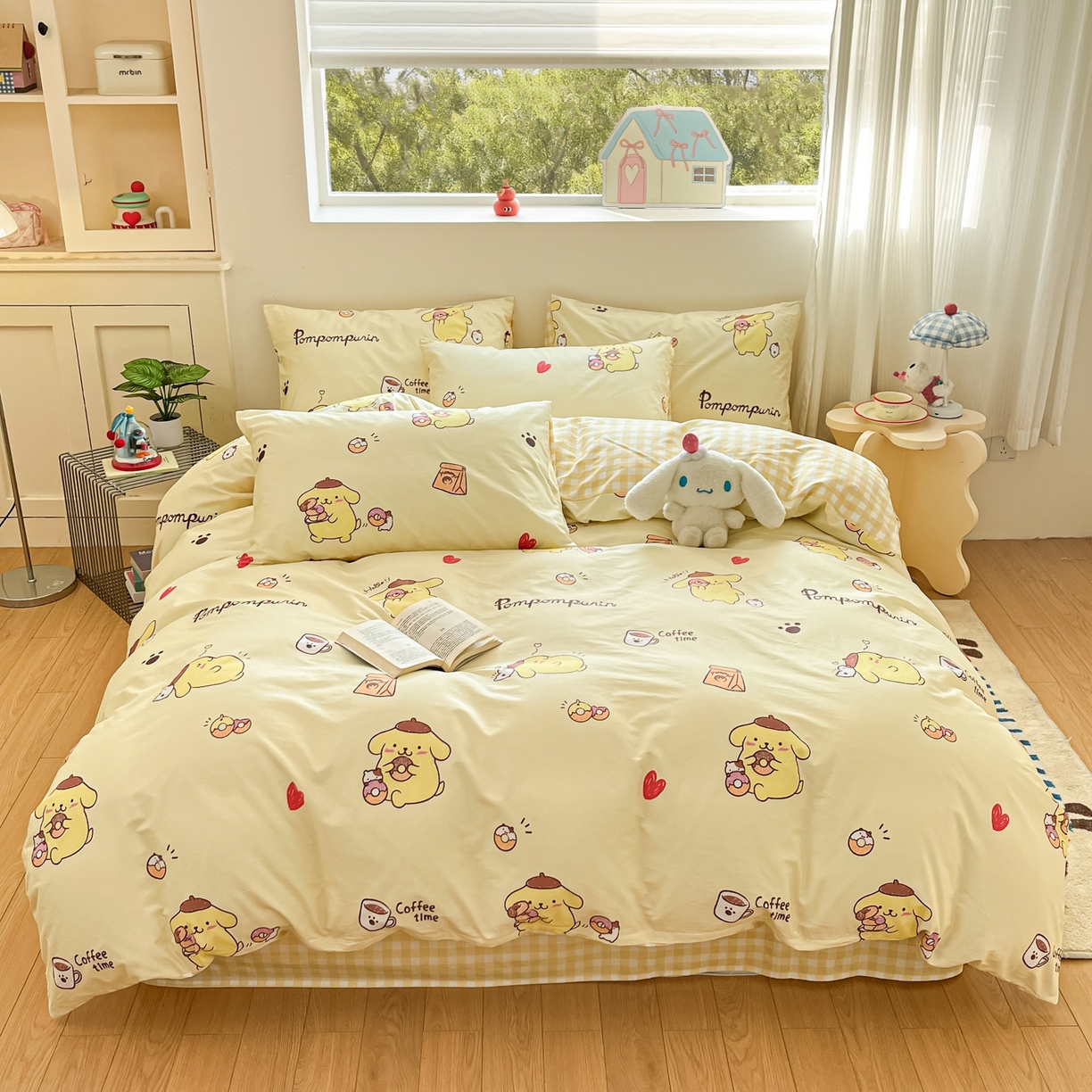 91家纺网 家纺一手货源 找家纺 博雅 2026新款三丽鸥全棉纯棉小版印花四件套 小版-甜甜圈布丁狗