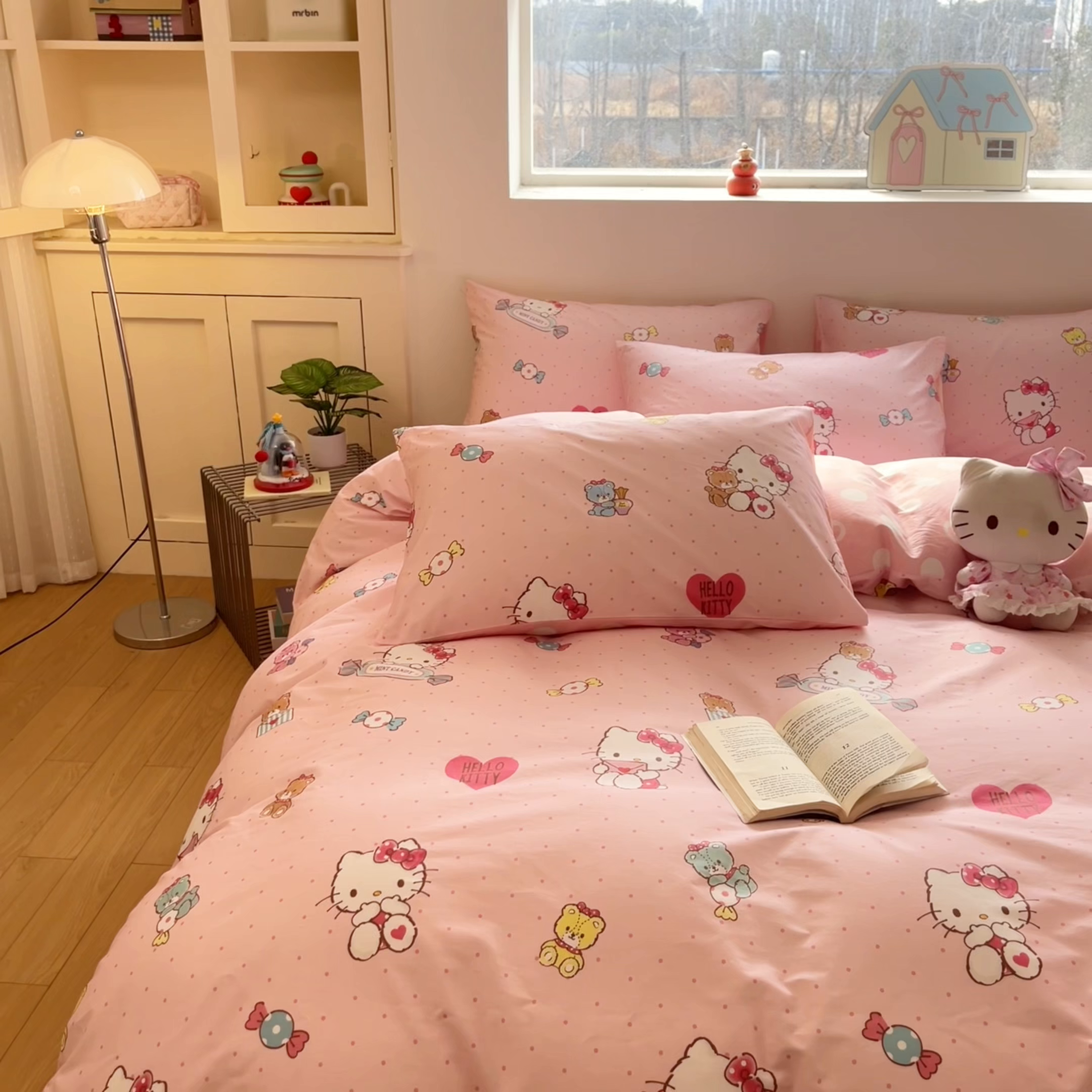 91家纺网 家纺一手货源 找家纺 博雅 2026新款三丽鸥全棉纯棉小版印花四件套 小版-小熊糖果KT