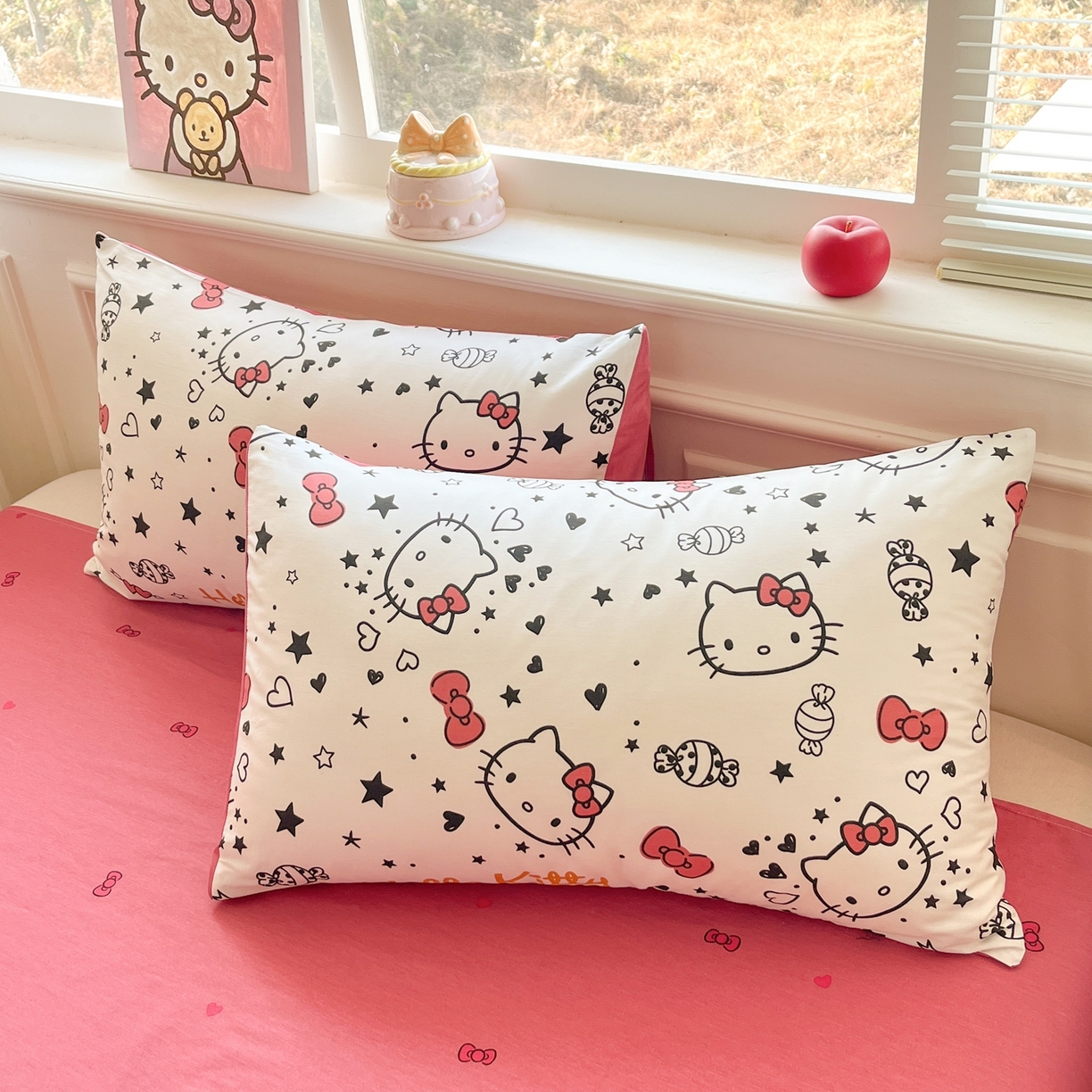 91家纺网 家纺一手货源 找家纺 博雅 2026新款三丽鸥全棉纯棉小版印花四件套 星心kt