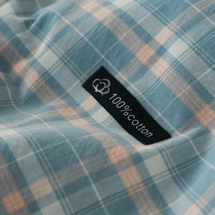 91家纺网 家纺一手货源 找家纺 暖阳 2026新款无印风色织全棉贝壳绣棉花夏被夏凉被空调被 贝壳海军格蓝