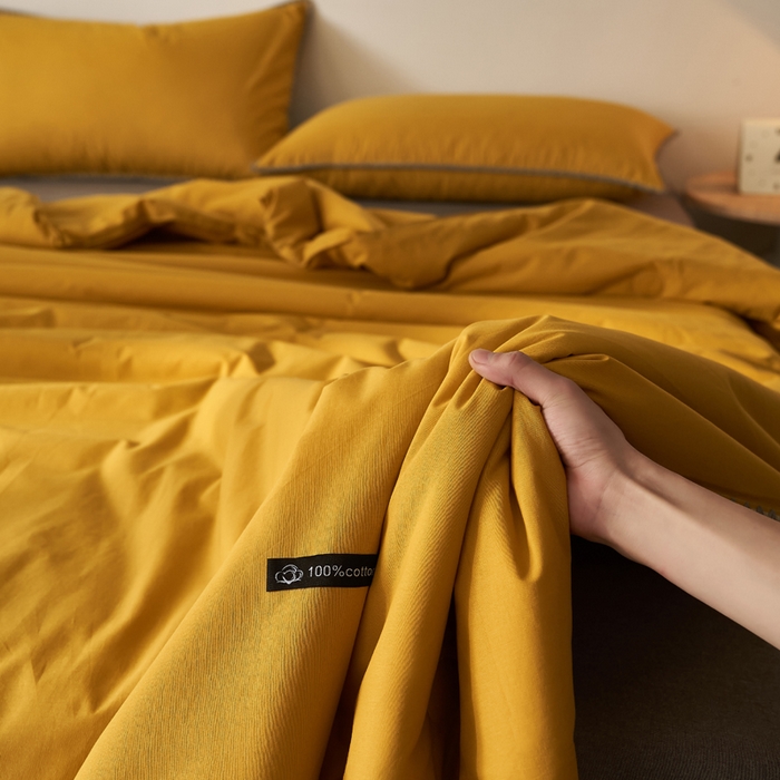 91家纺网 家纺一手货源 找家纺 暖阳 2026新款无印风色织全棉贝壳绣棉花夏被夏凉被空调被 贝壳黄