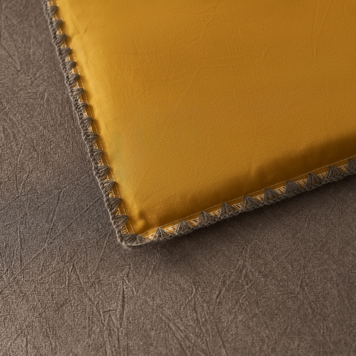 91家纺网 家纺一手货源 找家纺 暖阳 2026新款无印风色织全棉贝壳绣棉花夏被夏凉被空调被 贝壳黄