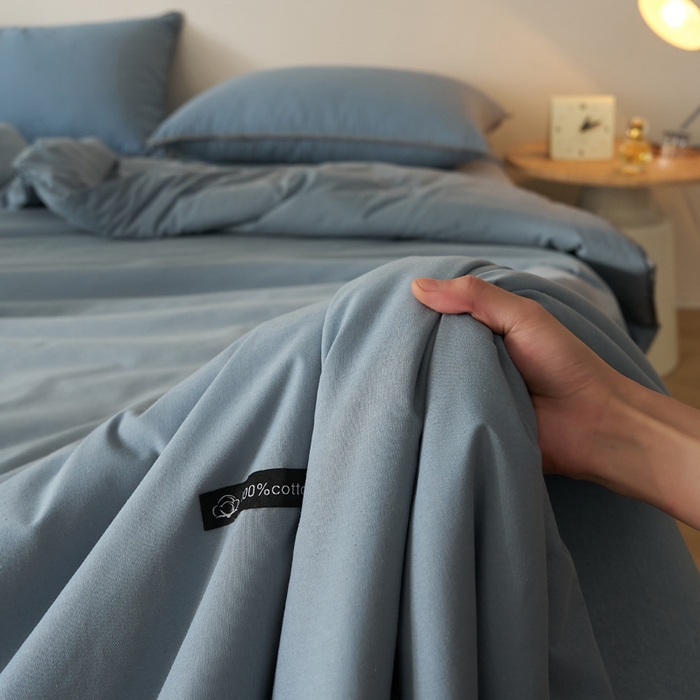 91家纺网 家纺一手货源 找家纺 暖阳 2026新款无印风色织全棉贝壳绣棉花夏被夏凉被空调被 贝壳蓝