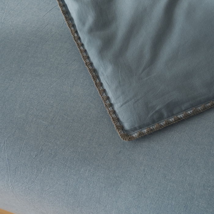 91家纺网 家纺一手货源 找家纺 暖阳 2026新款无印风色织全棉贝壳绣棉花夏被夏凉被空调被 贝壳蓝