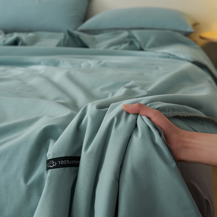 91家纺网 家纺一手货源 找家纺 暖阳 2026新款无印风色织全棉贝壳绣棉花夏被夏凉被空调被 贝壳绿