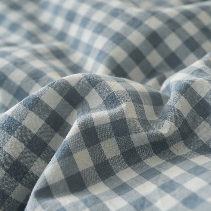 91家纺网 家纺一手货源 找家纺 暖阳 2026新款无印风色织全棉贝壳绣棉花夏被夏凉被空调被 贝壳青年格蓝