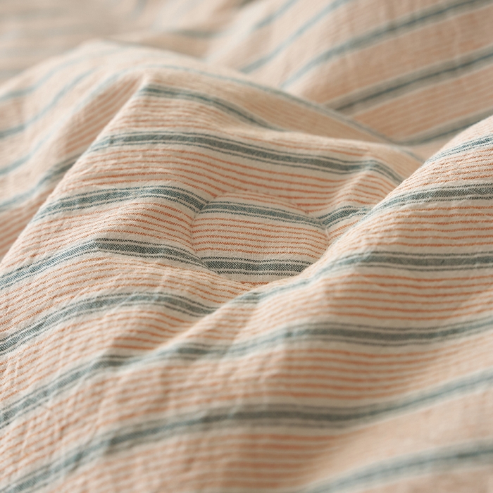 91家纺网 家纺一手货源 找家纺 暖阳 2026新款无印风色织全棉贝壳绣棉花夏被夏凉被空调被 贝壳春染绿