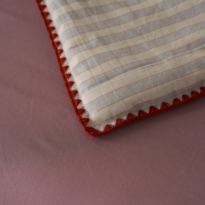 91家纺网 家纺一手货源 找家纺 暖阳 2026新款无印风色织全棉贝壳绣棉花夏被夏凉被空调被 贝壳海盐紫