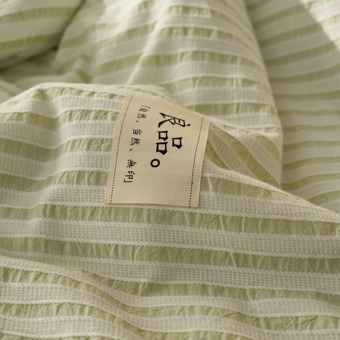 91家纺网 家纺一手货源 找家纺 暖阳 2026新款全棉色织提花良品系列棉花夏被夏凉被空调被 良品-条纹绿