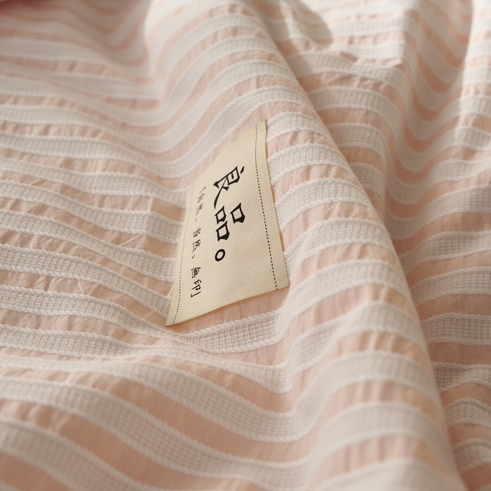 91家纺网 家纺一手货源 找家纺 暖阳 2026新款全棉色织提花良品系列棉花夏被夏凉被空调被 良品-条纹粉