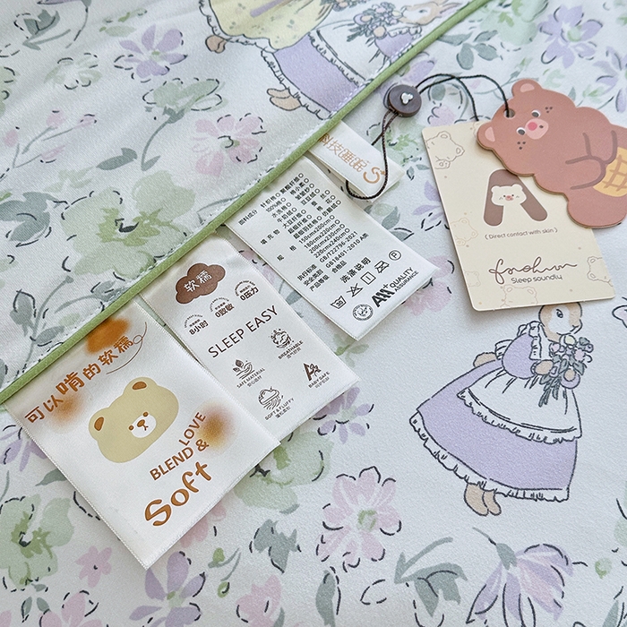 91家纺网 家纺一手货源 找家纺 丫丫家纺 2026新款A类针织棉嘟嘟被夏被春秋被空调被儿童学生被子被芯 花枝兔