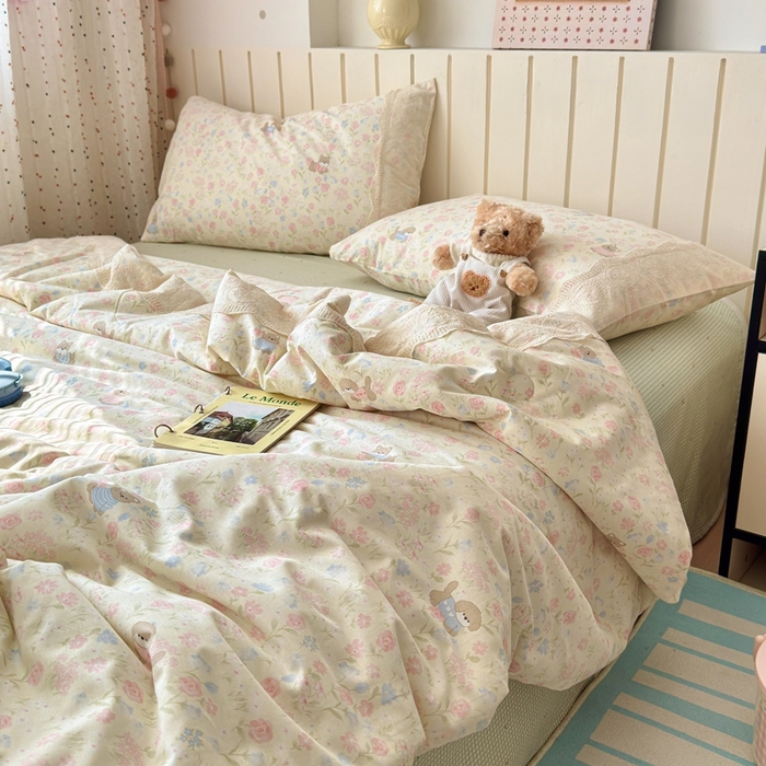 91家纺网 家纺一手货源 找家纺 暖阳 2026新款全棉花边款棉花夏被夏凉被空调被 花边狗狗