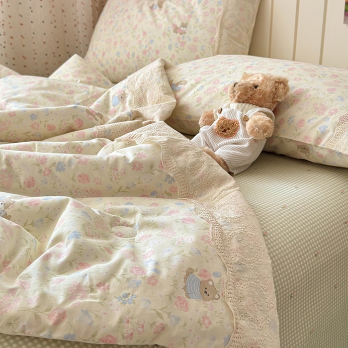 91家纺网 家纺一手货源 找家纺 暖阳 2026新款全棉花边款棉花夏被夏凉被空调被 花边狗狗