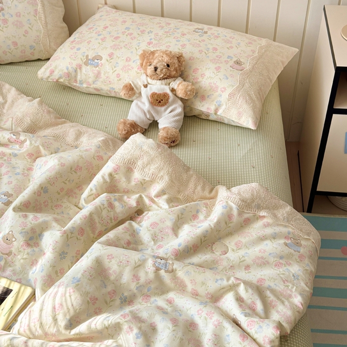 91家纺网 家纺一手货源 找家纺 暖阳 2026新款全棉花边款棉花夏被夏凉被空调被 花边狗狗