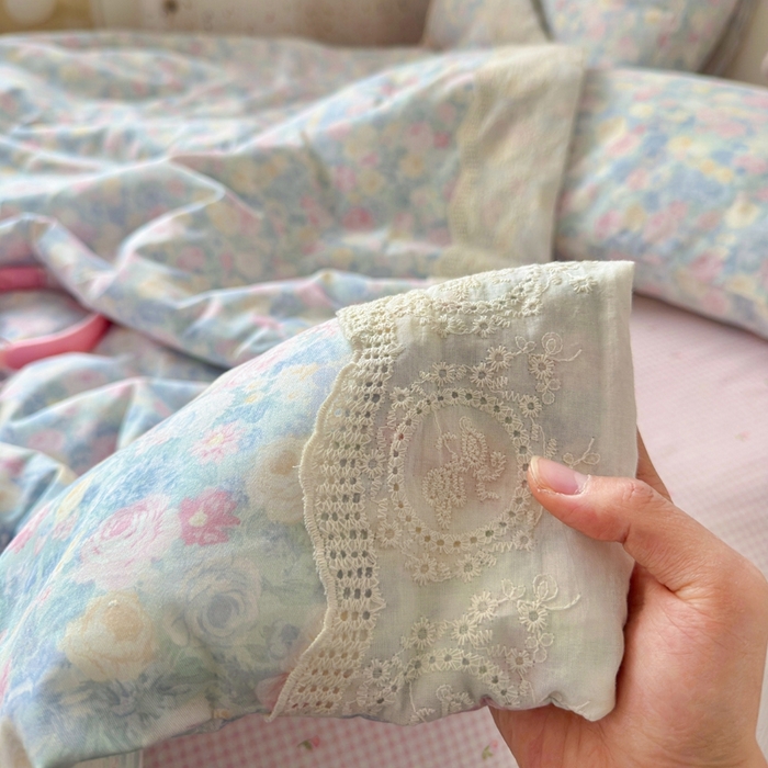 91家纺网 家纺一手货源 找家纺 暖阳 2026新款全棉花边款棉花夏被夏凉被空调被 花边烂漫