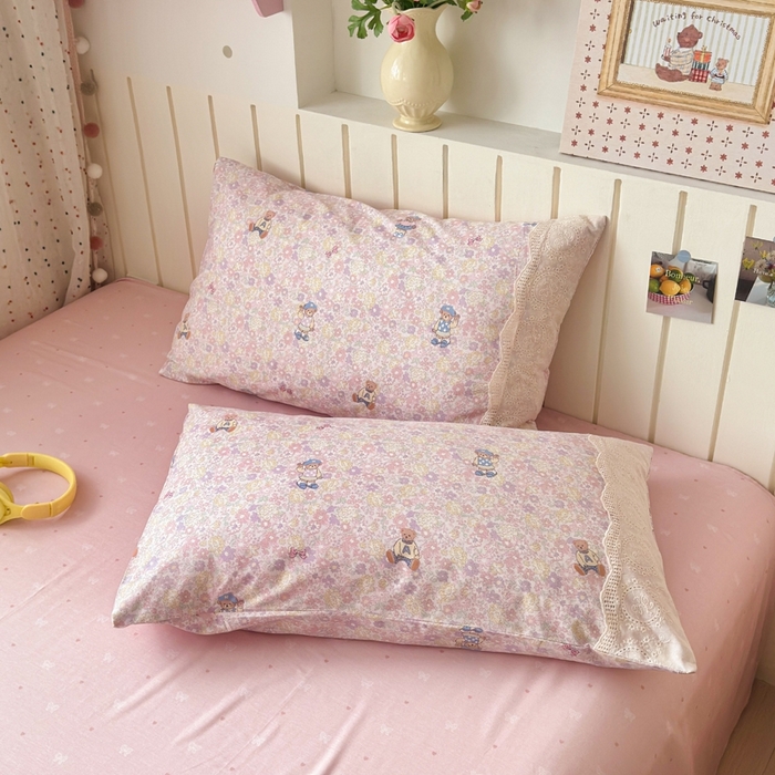 91家纺网 家纺一手货源 找家纺 暖阳 2026新款全棉花边款棉花夏被夏凉被空调被 花边小熊