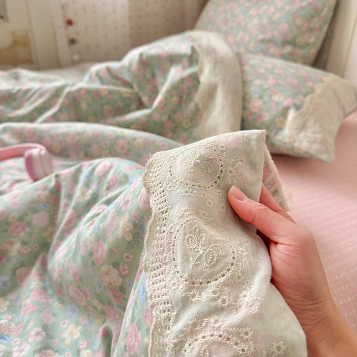 91家纺网 家纺一手货源 找家纺 暖阳 2026新款全棉花边款棉花夏被夏凉被空调被 花边梦境