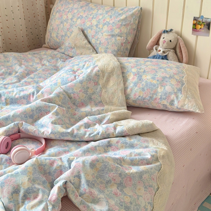 91家纺网 家纺一手货源 找家纺 暖阳 2026新款全棉花边款棉花夏被夏凉被空调被 花边烂漫