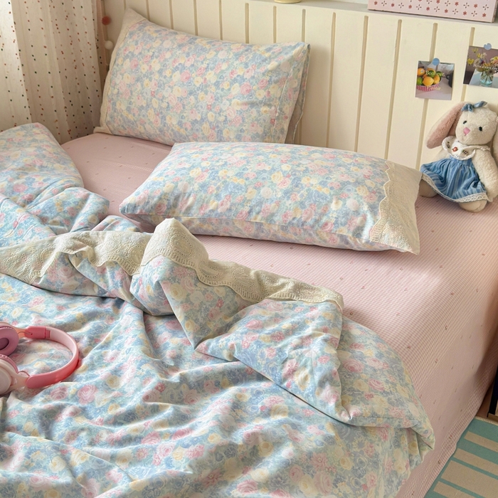 91家纺网 家纺一手货源 找家纺 暖阳 2026新款全棉花边款棉花夏被夏凉被空调被 花边烂漫