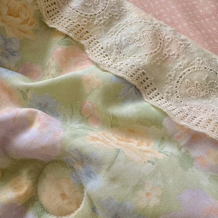 91家纺网 家纺一手货源 找家纺 暖阳 2026新款全棉花边款棉花夏被夏凉被空调被 花边绿意