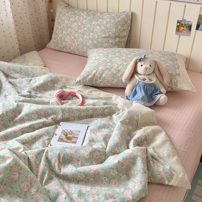 91家纺网 家纺一手货源 找家纺 暖阳 2026新款全棉花边款棉花夏被夏凉被空调被 花边梦境