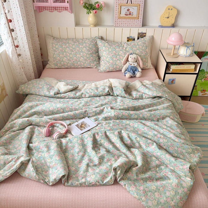 91家纺网 家纺一手货源 找家纺 暖阳 2026新款全棉花边款棉花夏被夏凉被空调被 花边梦境