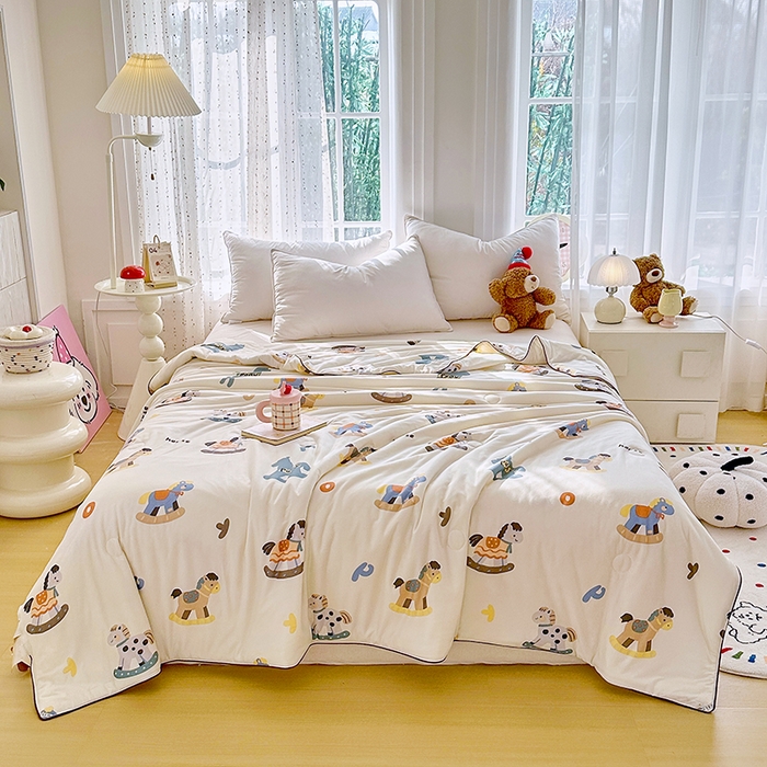 91家纺网 家纺一手货源 找家纺 丫丫家纺 2026新款A类针织棉嘟嘟被夏被春秋被空调被儿童学生被子被芯 马鲨拉帝