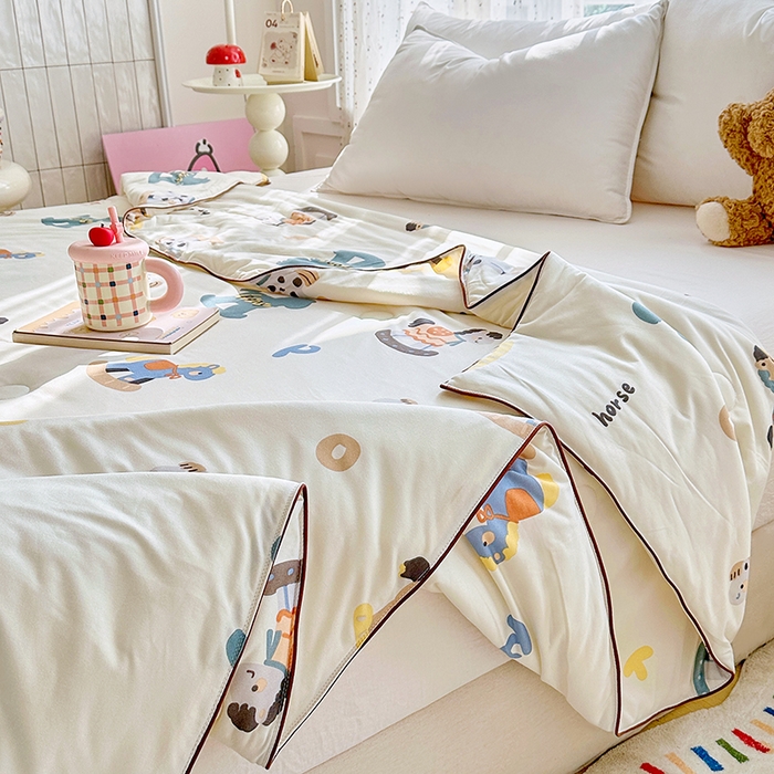 91家纺网 家纺一手货源 找家纺 丫丫家纺 2026新款A类针织棉嘟嘟被夏被春秋被空调被儿童学生被子被芯 马鲨拉帝