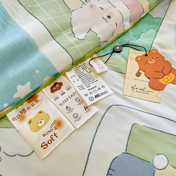 91家纺网 家纺一手货源 找家纺 丫丫家纺 2026新款A类针织棉嘟嘟被夏被春秋被空调被儿童学生被子被芯 喵喵屋