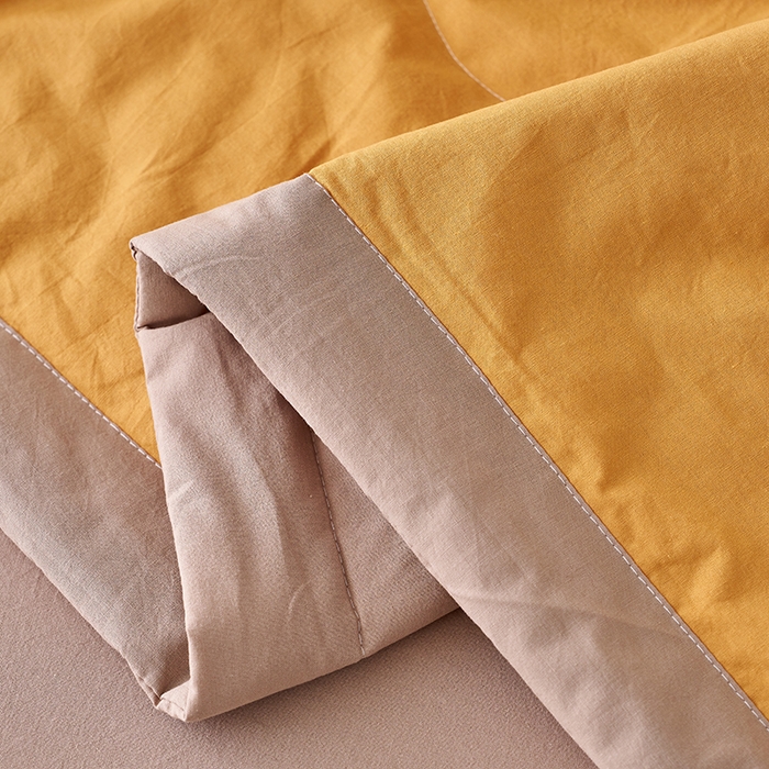 91家纺网 家纺一手货源 找家纺 暖阳 2026新款全棉纯色+拼色棉花夏被夏凉被空调被 南瓜拼卡其