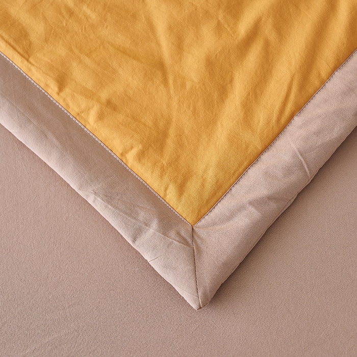 91家纺网 家纺一手货源 找家纺 暖阳 2026新款全棉纯色+拼色棉花夏被夏凉被空调被 南瓜拼卡其