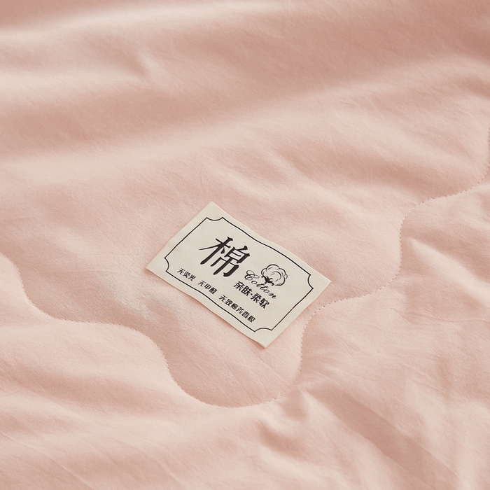 91家纺网 家纺一手货源 找家纺 暖阳 2026新款全棉纯色+拼色棉花夏被夏凉被空调被 粉玉