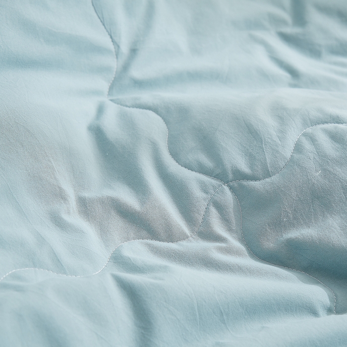 91家纺网 家纺一手货源 找家纺 暖阳 2026新款全棉纯色+拼色棉花夏被夏凉被空调被 豆绿