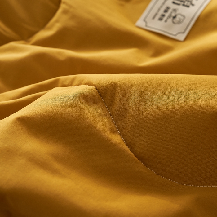 91家纺网 家纺一手货源 找家纺 暖阳 2026新款全棉纯色+拼色棉花夏被夏凉被空调被 姜黄【AB同色】