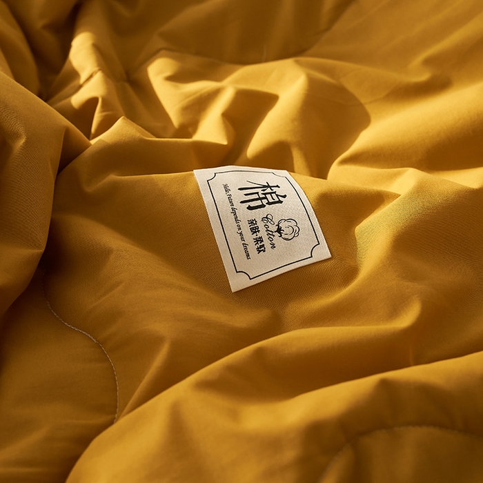 91家纺网 家纺一手货源 找家纺 暖阳 2026新款全棉纯色+拼色棉花夏被夏凉被空调被 姜黄【AB同色】