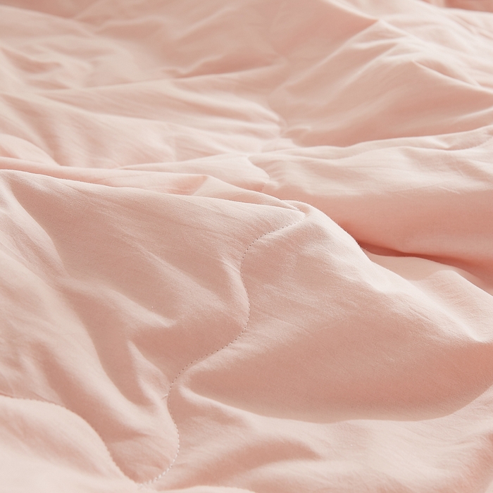 91家纺网 家纺一手货源 找家纺 暖阳 2026新款全棉纯色+拼色棉花夏被夏凉被空调被 粉玉