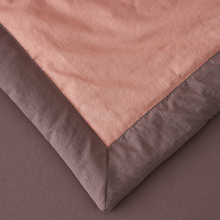 91家纺网 家纺一手货源 找家纺 暖阳 2026新款全棉纯色+拼色棉花夏被夏凉被空调被 藕粉拼灰