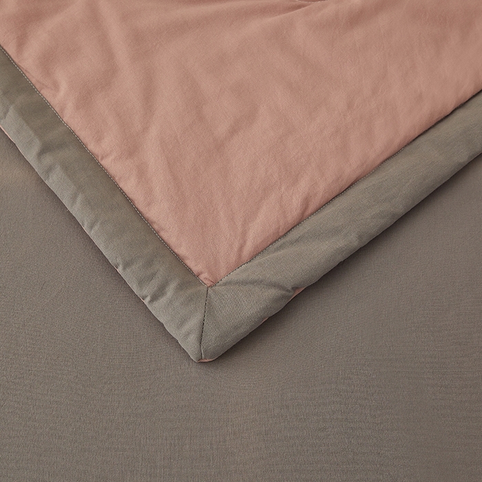 91家纺网 家纺一手货源 找家纺 暖阳 2026新款全棉纯色+拼色棉花夏被夏凉被空调被 藕粉