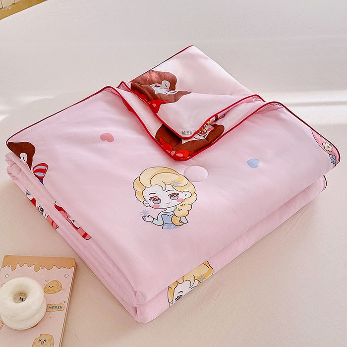 91家纺网 家纺一手货源 找家纺 丫丫家纺 2026新款A类针织棉嘟嘟被夏被春秋被空调被儿童学生被子被芯 小公举