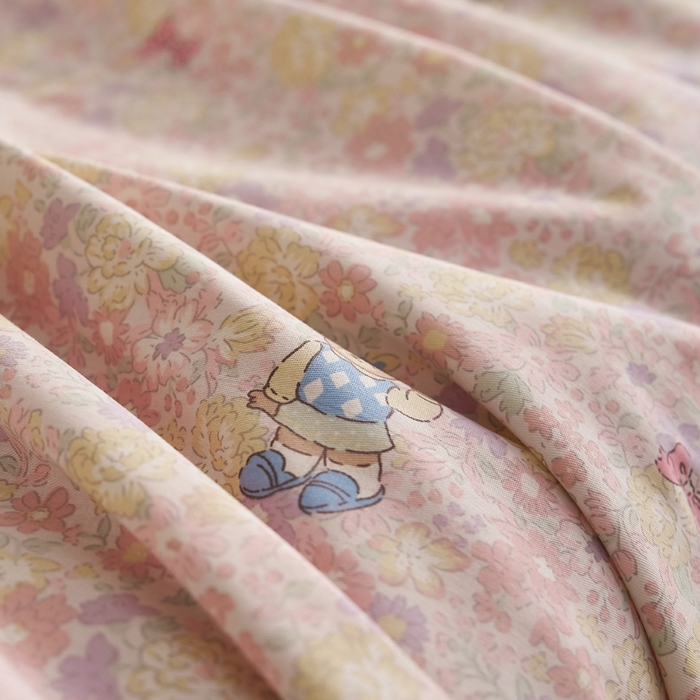 91家纺网 家纺一手货源 找家纺 暖阳 2026新款A全棉B凉感丝夏被夏凉被空调被 小冰皮-紫花熊宝