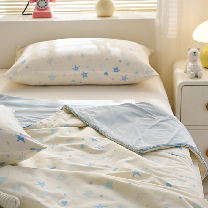 91家纺网 家纺一手货源 找家纺 暖阳 2026新款A全棉B凉感丝夏被夏凉被空调被 小冰皮-海底世界