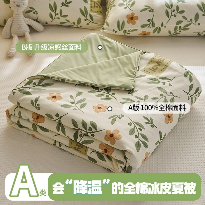 暖阳 2026新款A全棉B凉感丝夏被夏凉被空调被 小冰皮-薄荷