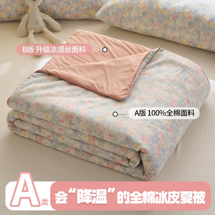 暖阳 2026新款A全棉B凉感丝夏被夏凉被空调被 小冰皮-花色烂漫